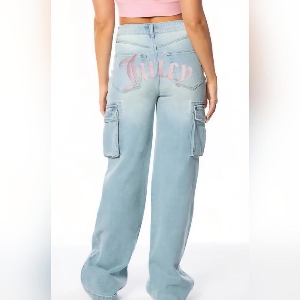 Juicy Couture Wide Leg With Cargo Pockets Jeans